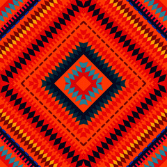 Colorful Tribal Diamond Pattern &ndash; Ethnic Seamless Textile Design