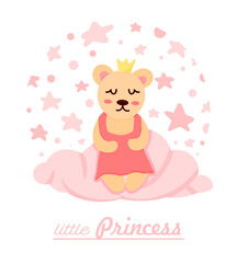 baby bear princess card poster