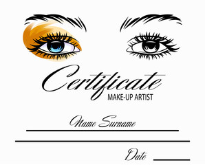 Make-up artist certificate card template