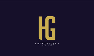 HG initials monogram letter text alphabet logo design