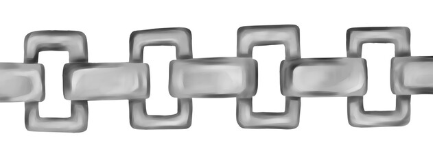 Digital illustration. Silver chain. Jewelry decoration. Isolated on a white background.