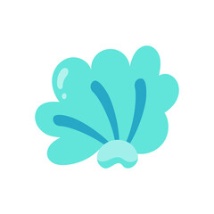 Isolated cute coral. Sea life marine Vector