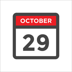 October 29 calendar icon with day of month