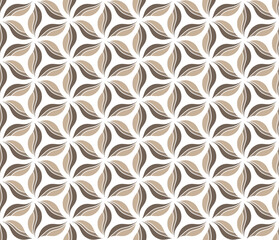The geometric pattern with wavy lines. Seamless vector background. Beige and black texture. Simple lattice graphic design