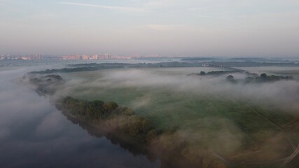 fog over river