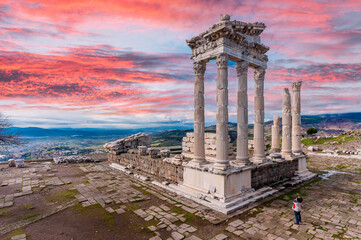 Fototapeta premium The Temple of Trajan in Pergamon Ancient City