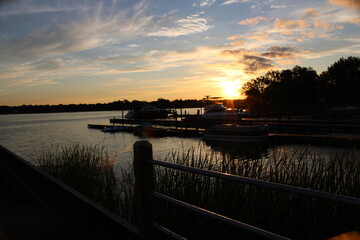 sunset on the lake