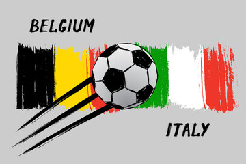 Flags of Belgium And Italy - Icon for football championship qualify - Grunge