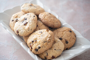 Cookies, The concept of the cookie inside the plate on the table