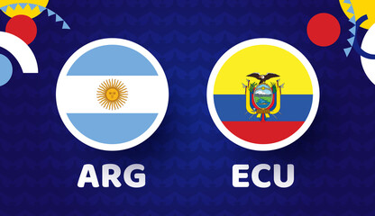 Argentina vs Ecuador match vector illustration Football Copa America 2021 championship