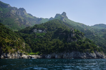 Amalfi coast on a summer sunny day, Salerno, Positano, Italy, Campania