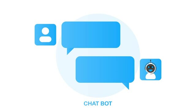 Chatbot icon concept, chat bot or chatterbot. Robot Virtual Assistance Of Website Or Mobile Applications. Motion graphics.