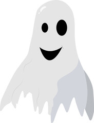Vector illustration of a cute ghost on a white background for the Halloween holiday. It is suitable for making prints for fabrics, design of printed products, website design, scrapbooking