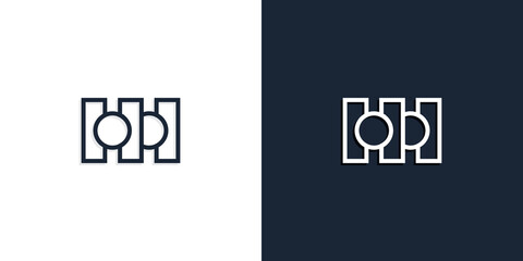 Abstract line art initial letters HH logo.
