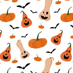 Vector seamless pattern for Halloween. It is suitable for the design of packaging paper, decoration of gifts, websites, printed products, prints for fabrics.