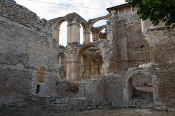 Romantic ruins of ancient convent of Santa Maria de Rioseco, Burgos, Merindades, Spain, Europe