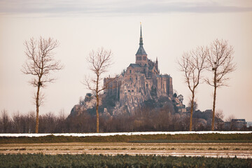 Le Mont Saint-Michel in winter