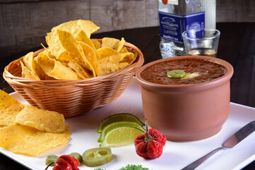delicious Mexican cuisine guacamole, taco, tortilla, spicy Mexican chille