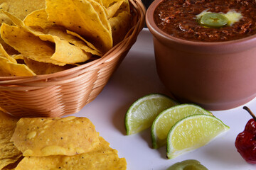 delicious Mexican cuisine guacamole, taco, tortilla, spicy Mexican chille