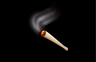 CBD preparates and cannabis leaves in realistic style. Use it for medical advertisement poster design creation. Vector illustration.