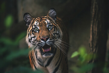 Sumatran tiger close up