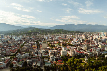 Panoramic aerial view of the beautiful growing city of Batumi, Adjara in the Caucasus in Georgia