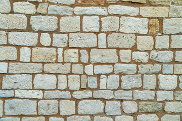 White Stonewall with natural stones