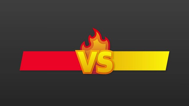 Versus logo vs letters for sports and fight competition. Battle vs match. Motion graphics.