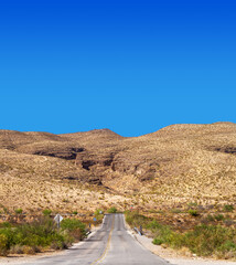 Desert road in the Blue Diamond area of Southern Nevada