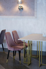The interior of a beautiful restaurant. A cozy place for a holiday.