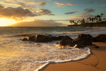 Sunset on a beach in Maui
