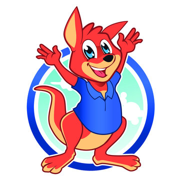 kangaroo mascot cartoon in vector