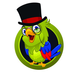 parrot bird mascot cartoon in vector