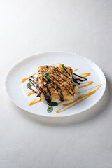 Menu for the restaurant: Napoleon cake.