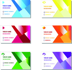 Business card or Visiting card design for professional and corporate use in green blue red yellow orange Purple color