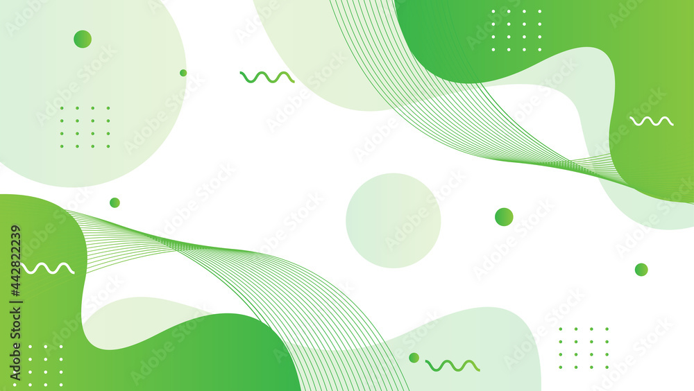 Wall mural green abstract background with wavy shape