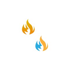Flame, fire icon logo design vector template