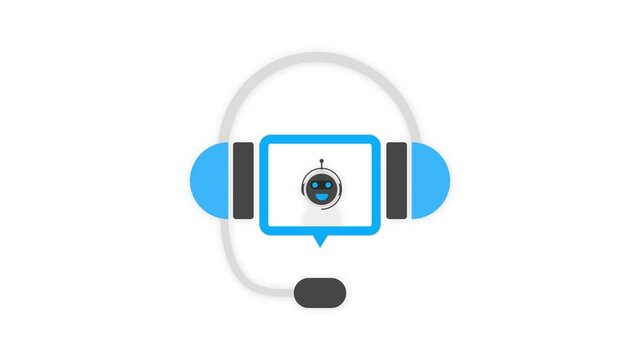 Chatbot icon concept, chat bot or chatterbot. Robot Virtual Assistance Of Website Or Mobile Applications. Motion graphics.