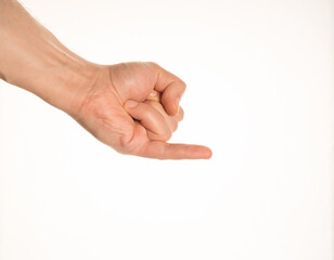 Hand Gesture and Position White Background Caucasian Middle Age Man Photograph Set 