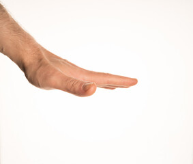 Hand Gesture and Position White Background Caucasian Middle Age Man Photograph Set 