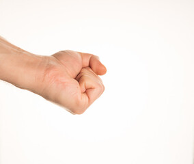 Hand Gesture and Position White Background Caucasian Middle Age Man Photograph Set 