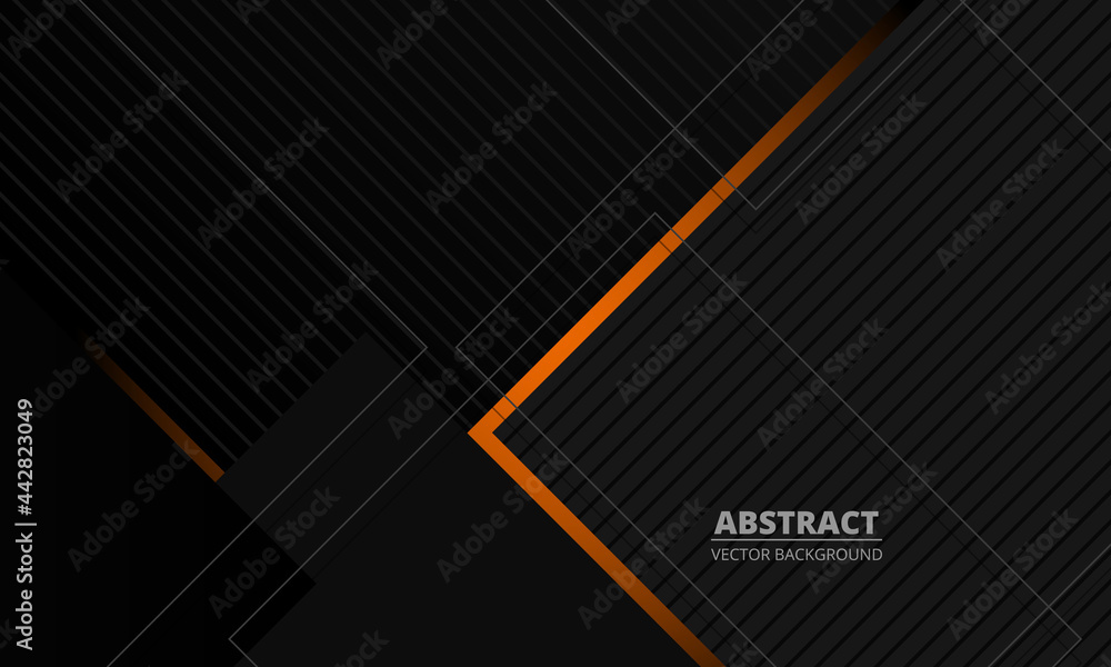 Poster dark grey elegance business corporate abstract vector background with orange and gray lines. minimal