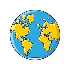 Planet Earth, world map, western globe hemisphere.