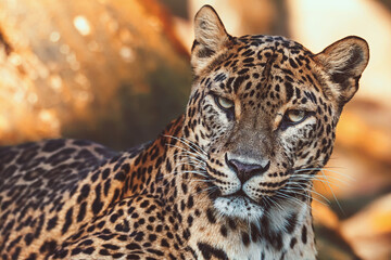 Ceylon leopard detail portrait