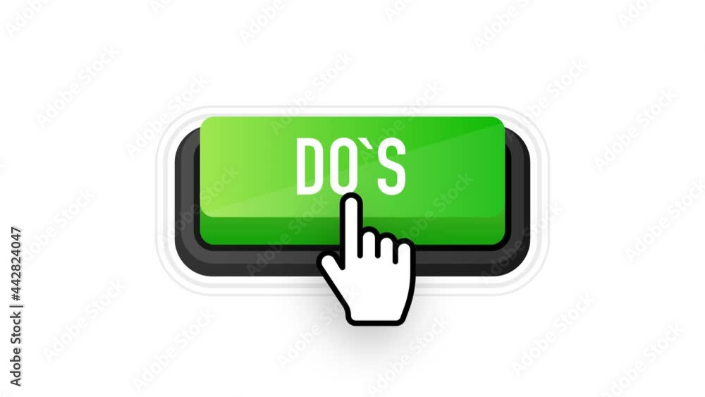 Poster dos button. approved. positive feedback concept. 3d flat button. motion graphics.
