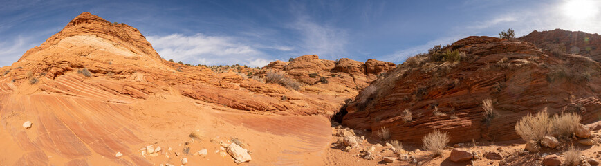 Panorama of The Entrace to Buckskin Gulch From Wire Pass