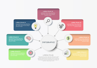 Obraz premium modern infographic design template with 7 step element