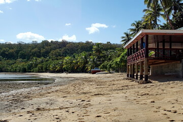 Resort on the beach, at the edge of the jungle, on an island in Fiji