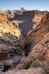 Fototapeta na wymiar Pipe Creek Heads Down A Narrow Slot Canyon To The Colorado River Below