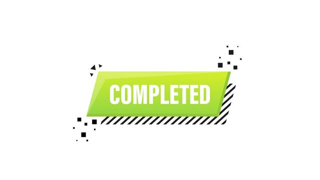 Completed in flat style on green background. Flat green icon. Motion graphics.